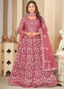 Royal Net Embroidered Anarkali Suit elegant party wear