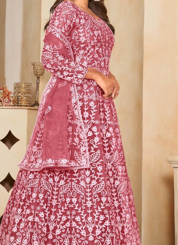 Royal Net Embroidered Anarkali Suit elegant party wear Side View